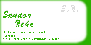 sandor nehr business card