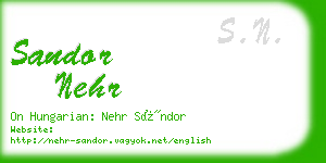 sandor nehr business card